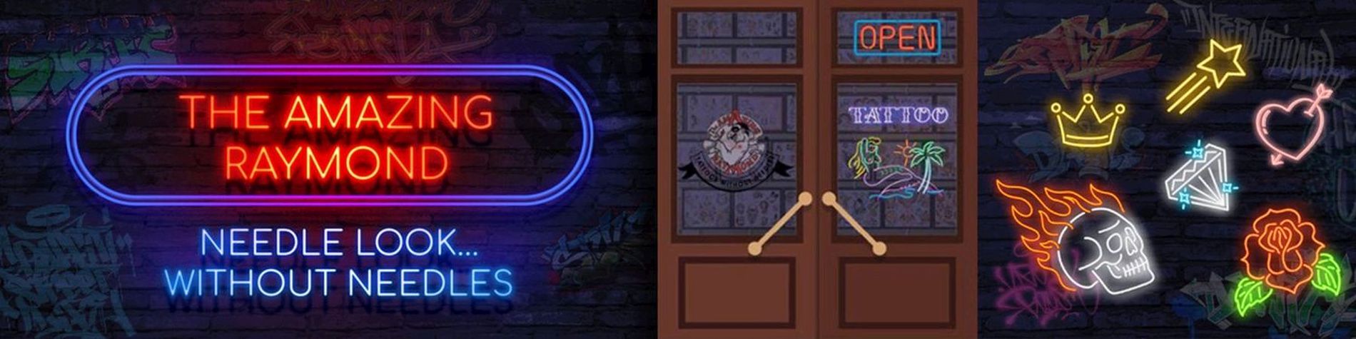 Amazing Raymond Temporary Tattoos Welcome Banner