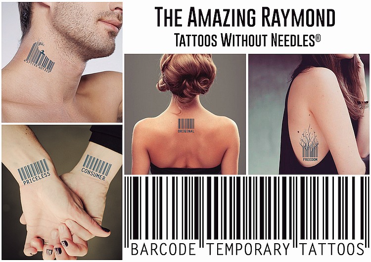 Barcode Temporary Tattoos from Amazing Raymond Tattoos