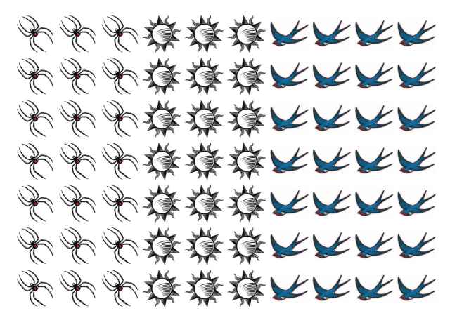 70 Boys Temporary Tattoos A4 Sheet