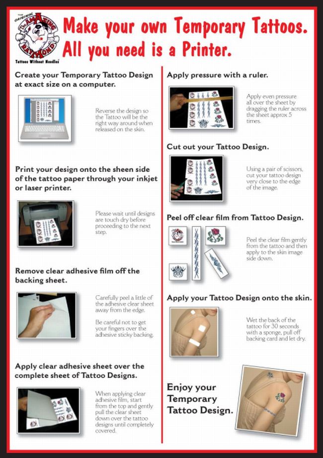 Inkjet Tattoo Paper A4 - Create Your Own Temporary Tattoos at Home