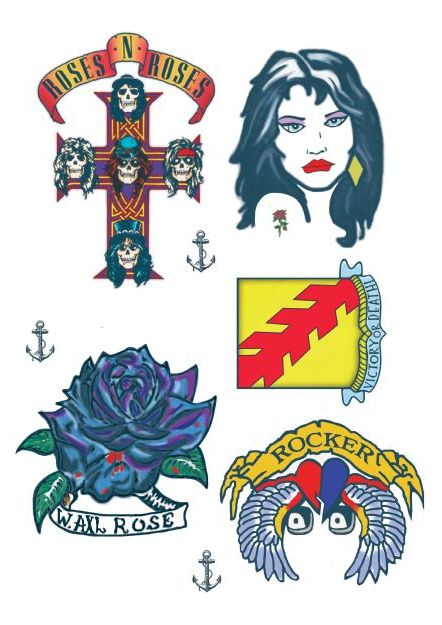 Axl Rose Inspired Temporary Tattoos - Professional A4 Sheet - Amazing Raymond