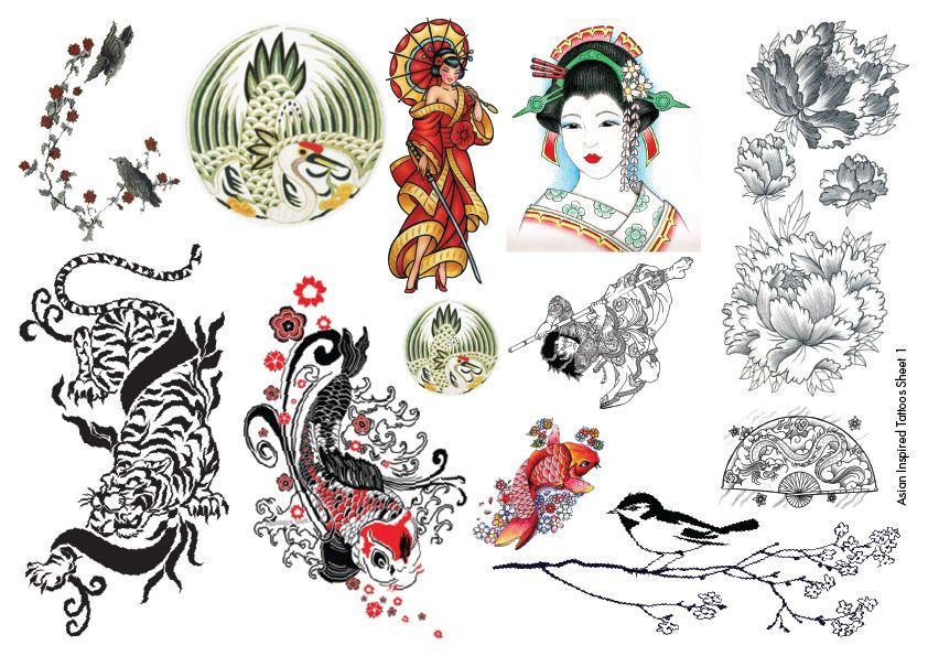 Temporary Tattoos Asian Inspired