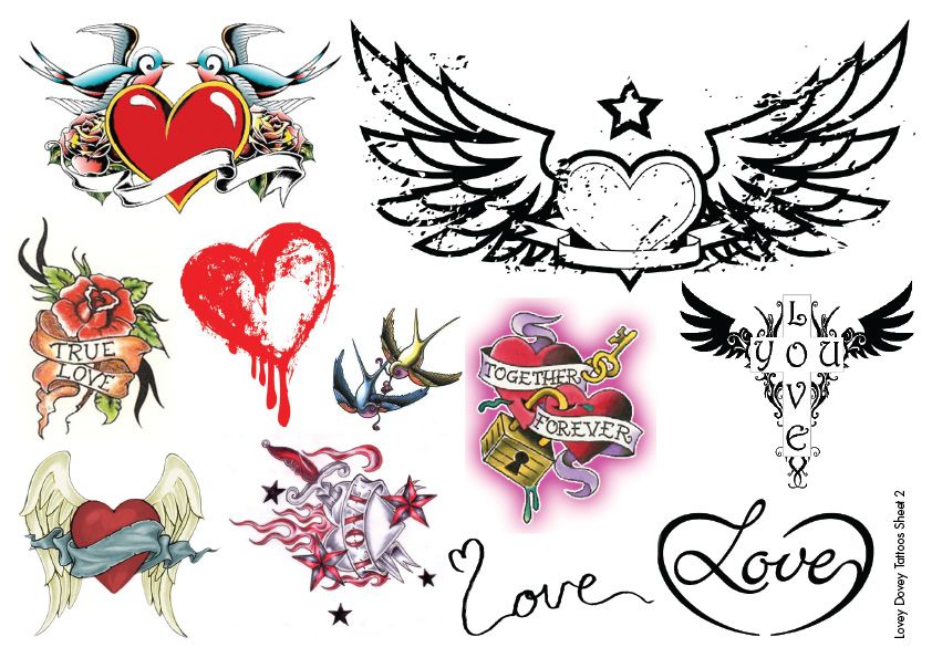Temporary Tattoos Hearts